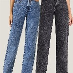 Kotty Women Pack Of 2 Straight Fit High-Rise Stretchable Jeans