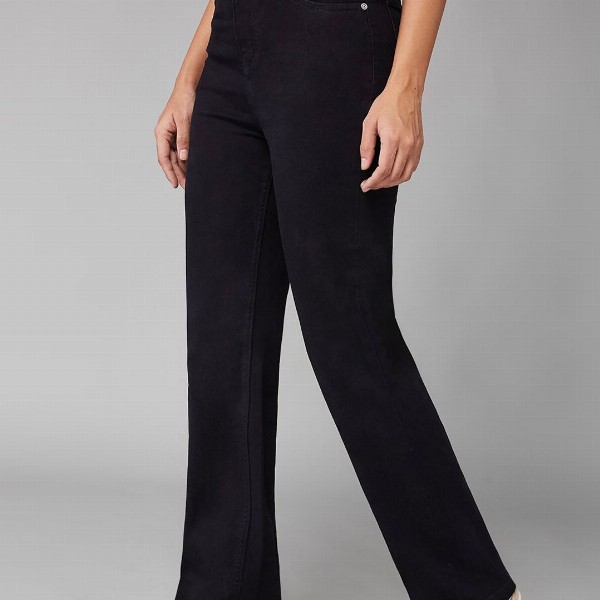 DOLCE CRUDO Women Straight Fit High-Rise Stretchable Jeans