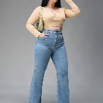 Miss Chase A+ Women Bootcut High-Rise Stretchable Jeans