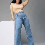 Miss Chase A+ Women Bootcut High-Rise Stretchable Jeans