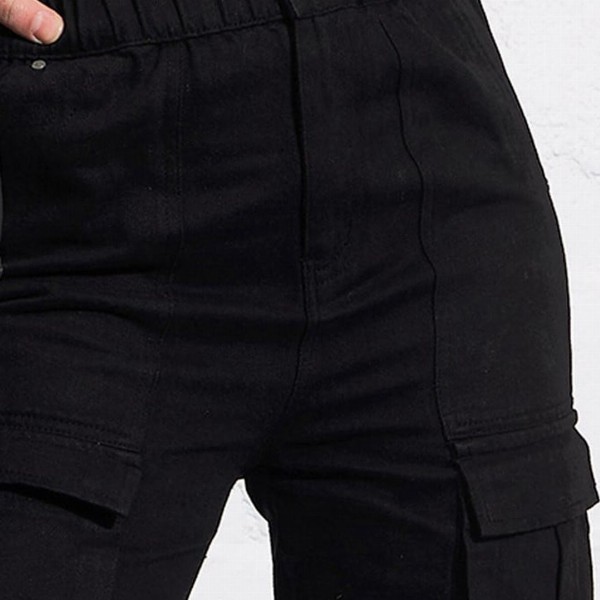 SASSAFRAS Women Straight Fit High-Rise Clean Look Pure Cotton Cargo Jeans