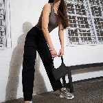 SASSAFRAS Women Straight Fit High-Rise Clean Look Pure Cotton Cargo Jeans