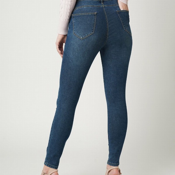 Kraus Jeans Women Skinny Fit Mid-Rise Light Fade Jeans