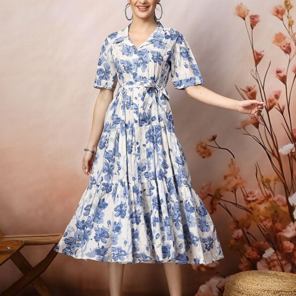 Stylum Floral Print Fit & Flare Maxi Dress