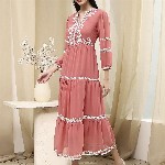 Biba Women Ethnic Motifs Embroidered Fit & Flare Dress