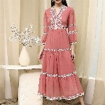 Biba Women Ethnic Motifs Embroidered Fit & Flare Dress