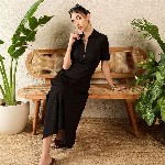 Uptownie Stretchable Front Zip-up Midi Dress