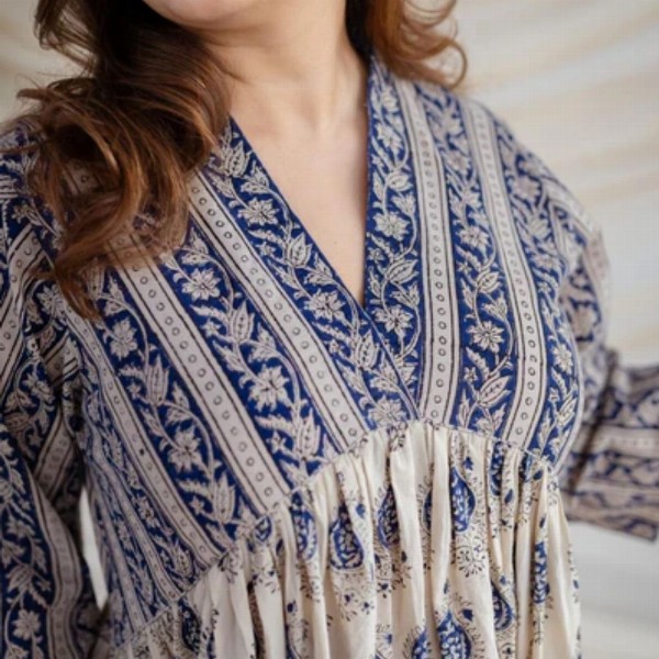 THE INDIAN ETHNIC CO Women Floral Print A-Line Midi Dress