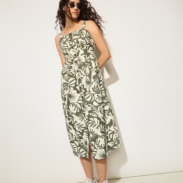 ONLY Floral Print Fit & Flare Midi Dress