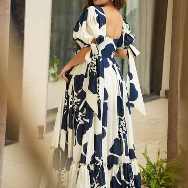 CORSICA Floral Printed Tie-Ups Detail Maxi Dress