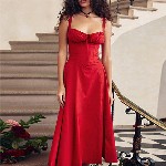 StyleCast Sholuder Straps A-Line Midi Dress