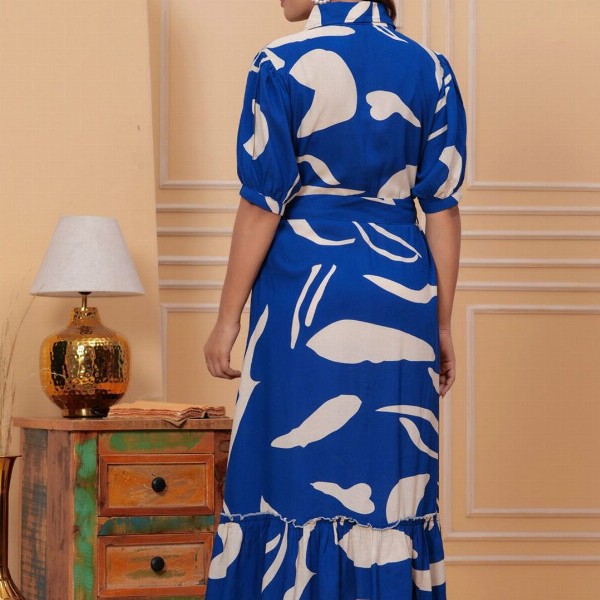 SARAI CREATIONS Print Fit & Flare Maxi Dress