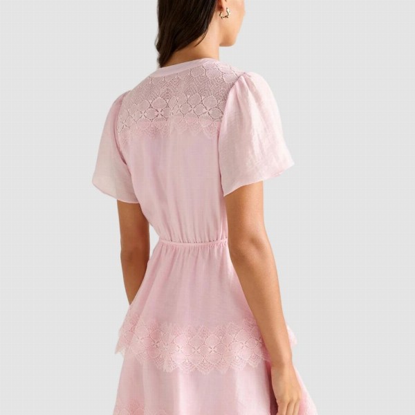 Forever New Women V-Neck Flutter Sleeve Fit and Flare Dress