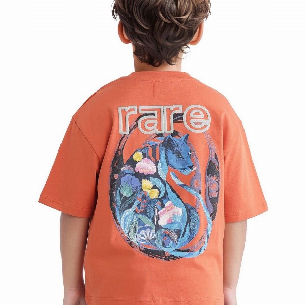 RARE ONES Boys Printed Raw Edge Boxy T-shirt