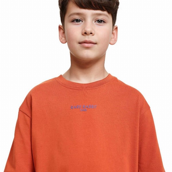 Rare Ones Boys Oversized Graphic Back Print Wirth Applique T-Shirt