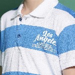 Lil Tomatoes Boys Striped Polo Collar Casual T-shirt