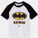 Nap Chief Kids Unisex Batman Logo Reversible Sequins Pure Cotton Relaxed Fit T-Shirt