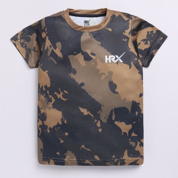 HRX by Hrithik Roshan Boys Camouflage Printed Rapid-Dry T-shirt