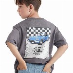 RARE ONES Boys Printed Drop-Shoulder Sleeves Boxy T-shirt
