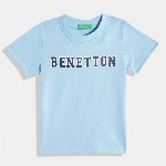 United Colors of Benetton Boys Pure Cotton Brand Logo Printed T-shirt