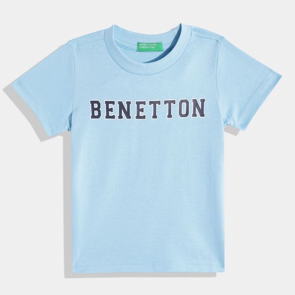 United Colors of Benetton Boys Pure Cotton Brand Logo Printed T-shirt