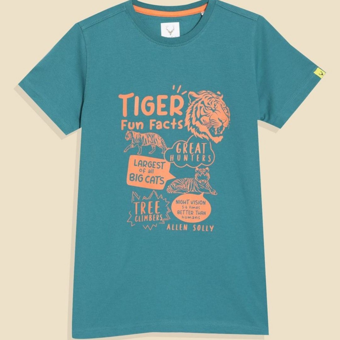Allen Solly Junior Boys Round Neck Typography Printed T-shirt