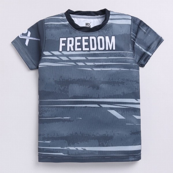 HRX by Hrithik Roshan Boys Typography Printed Rapid Dry Sports T-shirt