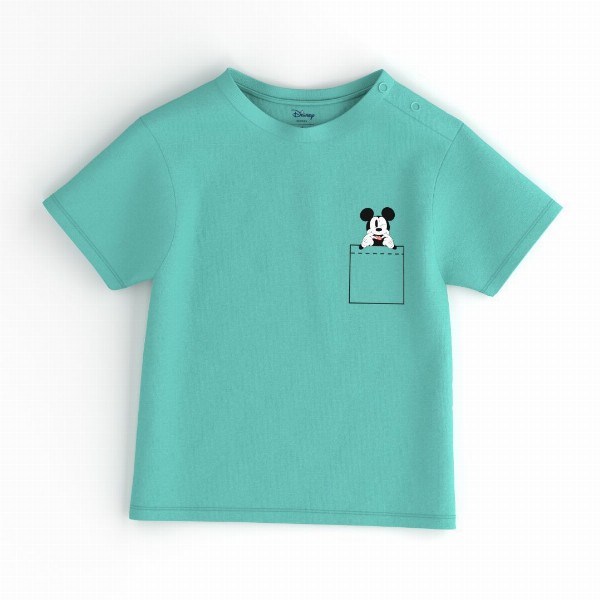 Nauti Nati Disney Boys Pack of 2 Mickey Mouse Printed Antimicrobial Jersey Cotton T-Shirts