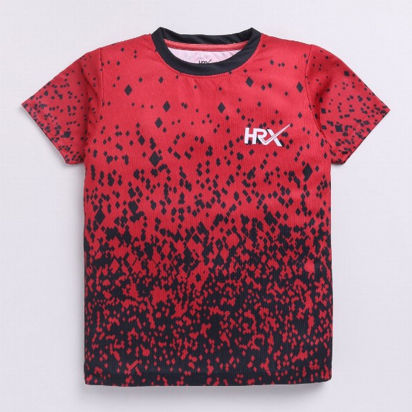 HRX by Hrithik Roshan Boys Geometric Printed Rapid-Dry T-shirt