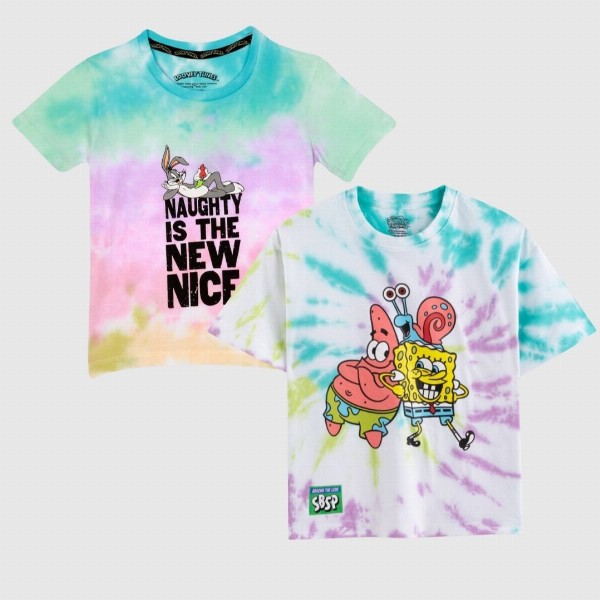 Nap Chief Kids Pack Of 2 Bugs and Spongebob T-Shirts