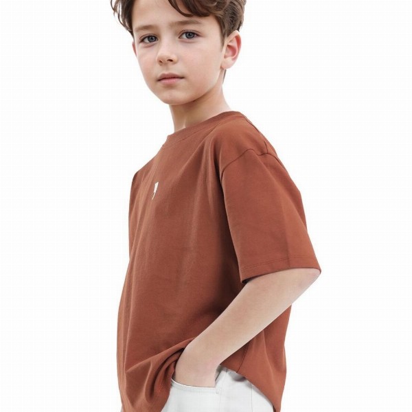 RARE ONES Boys Typography Printed Round Neck Oversized Cotton T-shirt