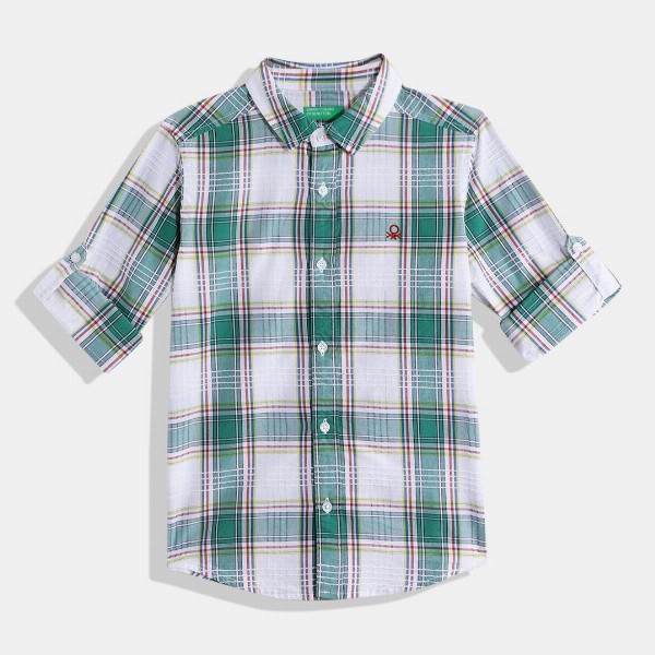 United Colors of Benetton Boys Cotton Checked Casual Shirt