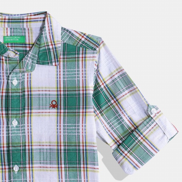 United Colors of Benetton Boys Cotton Checked Casual Shirt