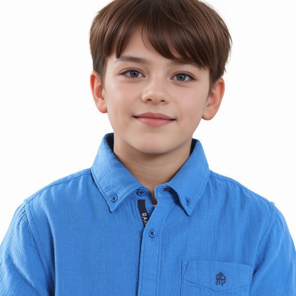 RARE ONES Boys Solid Button-Down Collar Cotton Casual Shirt