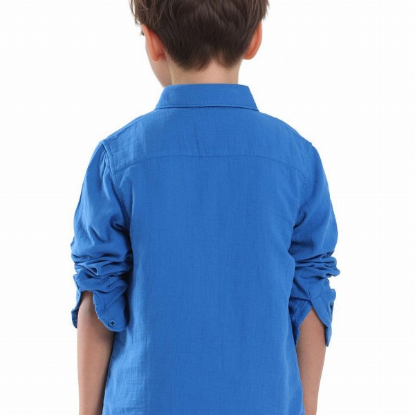 RARE ONES Boys Solid Button-Down Collar Cotton Casual Shirt