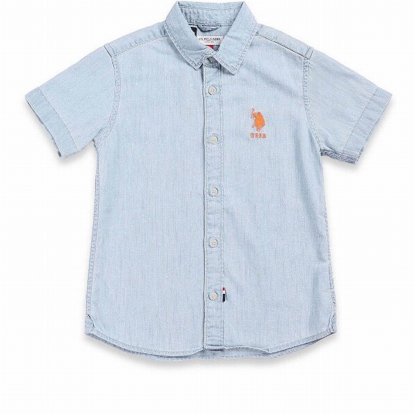 U.S. Polo Assn. Kids Boys Classic Chambray Weave Pure Cotton Casual Shirt