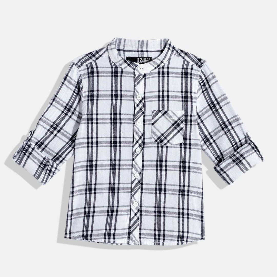 HERE&NOW Boys Checked Pure Cotton Shirt