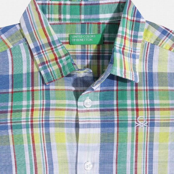 United Colors of Benetton Boys Pure Cotton Checked Casual Shirt