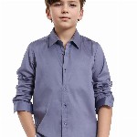 RARE ONES Boys Spread Collar Solid Cotton Casual Shirt