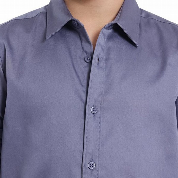 RARE ONES Boys Spread Collar Solid Cotton Casual Shirt