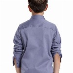 RARE ONES Boys Spread Collar Solid Cotton Casual Shirt