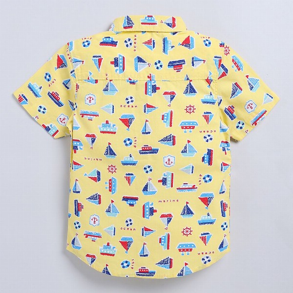 Happy Faces Kids Boys Printed Pure Cotton Casual Shirt