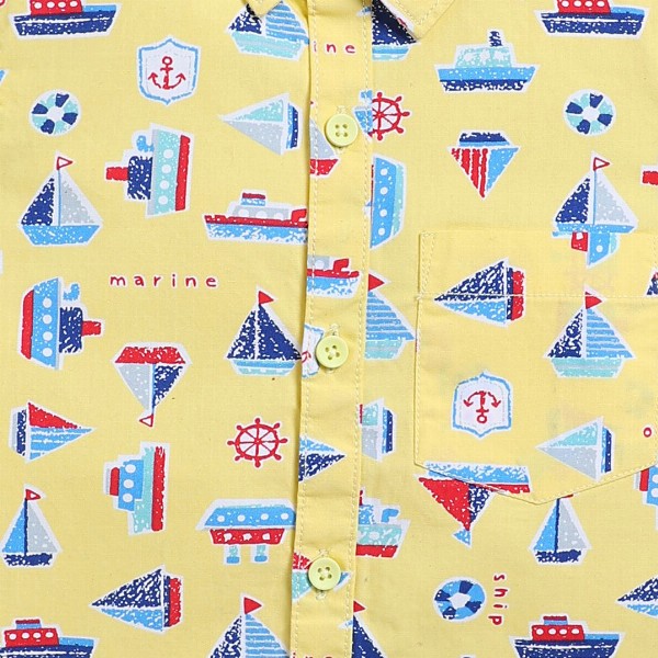 Happy Faces Kids Boys Printed Pure Cotton Casual Shirt