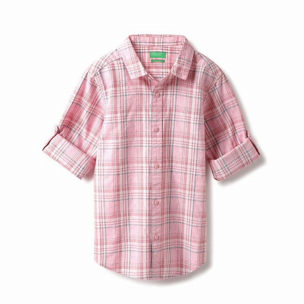 United Colors of Benetton Boys Spread Collar Tartan Checked Cotton Casual Shirt