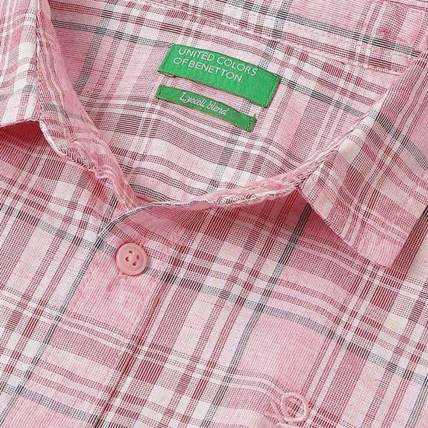 United Colors of Benetton Boys Spread Collar Tartan Checked Cotton Casual Shirt