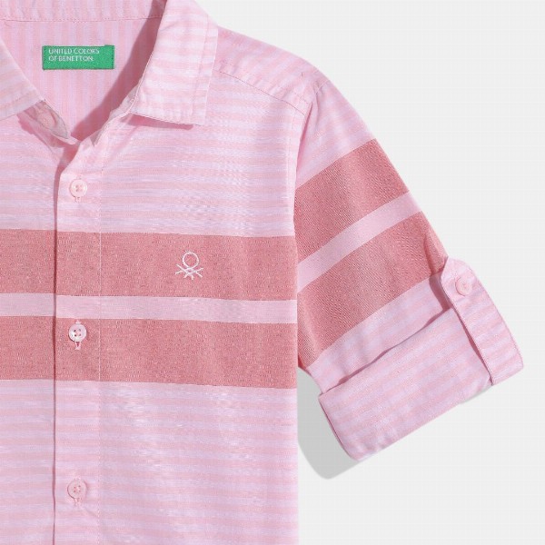 United Colors of Benetton Kids Boys Striped Pure Cotton Shirt