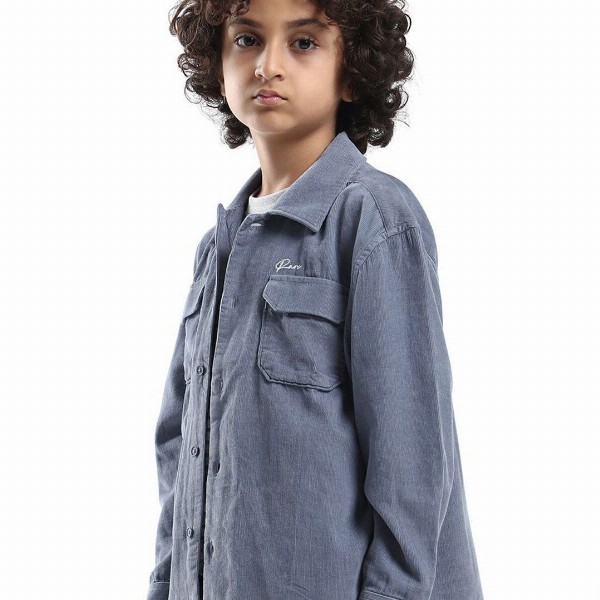 RARE ONES Boys Typography Solid Spread Collar Cotton Casual Shirt