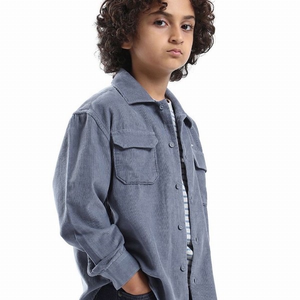 RARE ONES Boys Typography Solid Spread Collar Cotton Casual Shirt