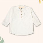 Peekaaboo Kids Boys Mandarin Collar Solid Cotton Casual Shirt