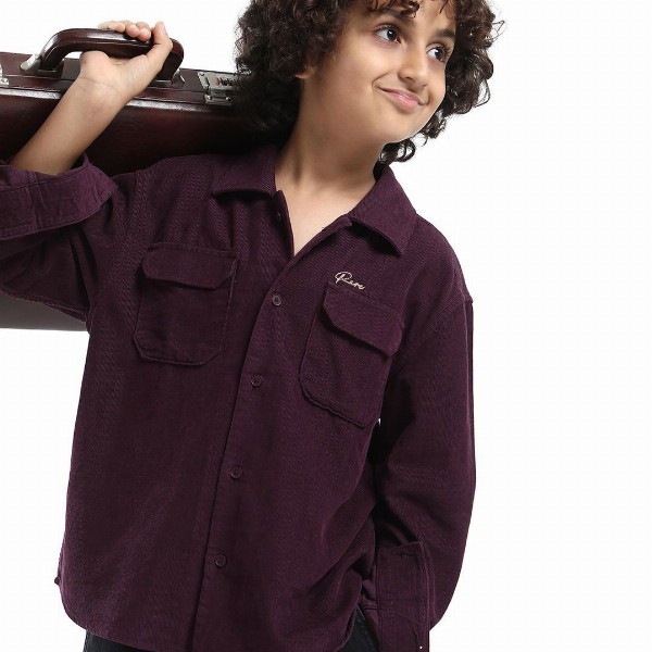 RARE ONES Boys Cord Spread Collar Shirt